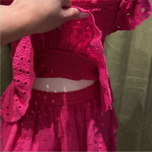 House of Harlow Elegant Pink cotton Ruffled skirt set ( 2 pc) - Picture 6 of 8